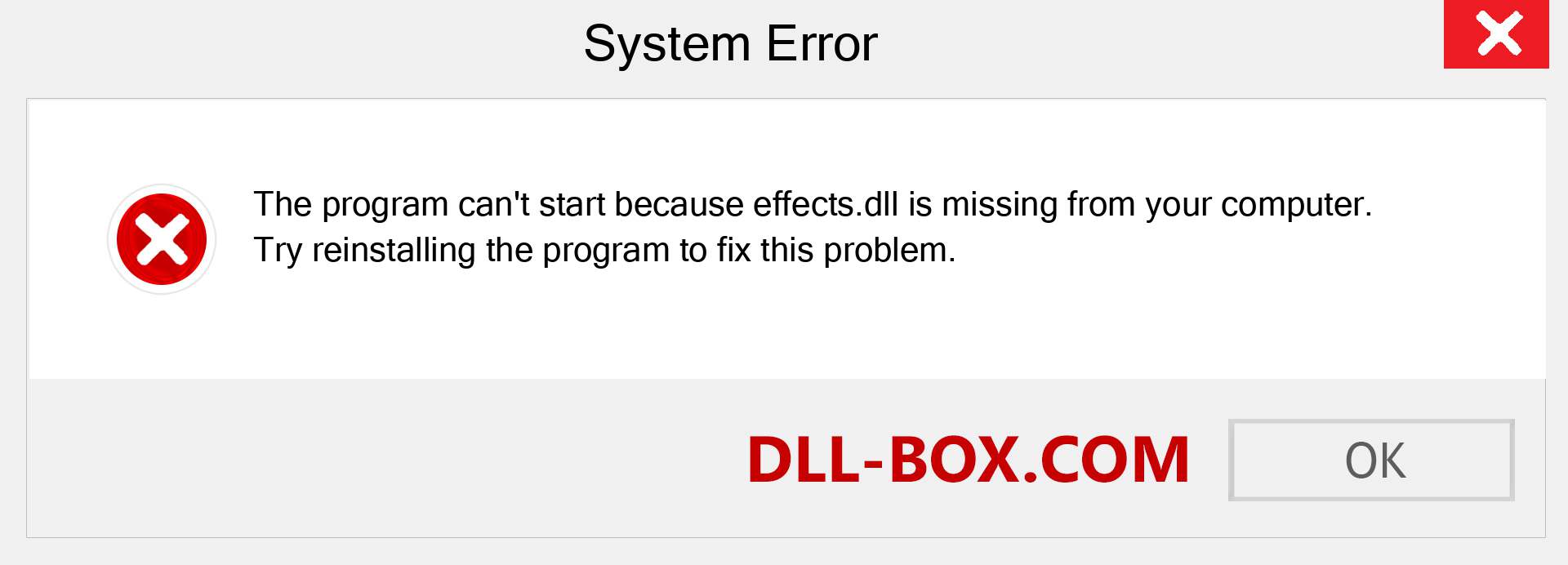  effects.dll file is missing?. Download for Windows 7, 8, 10 - Fix  effects dll Missing Error on Windows, photos, images